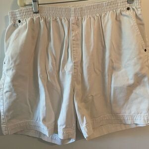 Pair of women’s white cotton shorts.